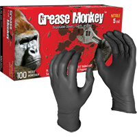 Gants jetables Grease Monkey, Grand, Nitrile, 5 mils, Sans poudre, Noir Groupe Generik