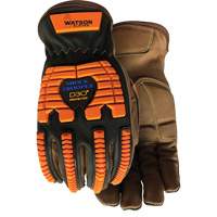 Gants antichocs Drill Sergeant, Grand, Paume en Cuir fleur, Poignet &agrave; enfiler Groupe Generik