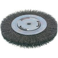 Economy Crimped Wire Wheel Brushes - Medium Face, 6" Dia., 0.014 Fill, 2" Arbor Groupe Generik