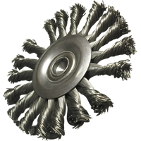 Circular Knotted Wire End Brushes, 3-1/2" Dia., 0.014" Wire Dia., 1/4" Shank Groupe Generik