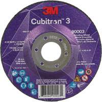 Cubitron 3 Depressed Centre Grinding Wheel, 4-1/2" x 1/4", 7/8" Arbor, Ceramic, Type T27 Groupe Generik