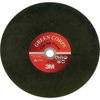 Green Corps Cut Off Wheel, 13-9/10" x 0.118", 1" Arbor, Ceramic, 20000 RPM Groupe Generik