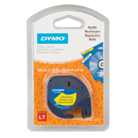 &eacute;tiquettes pour &eacute;tiqueteuse LetraTag Plus LT-100H, 12 mm x 13', Noir sur jaune Groupe Generik