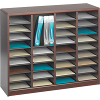 Casier &agrave; compartiments E-Z Stor pour documentation, Stationnaire, 36 fentes, Bois, 40" la x 3/4" p x 32-1/2" h Groupe Generik