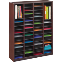 Casier &agrave; compartiments E-Z Stor pour documentation, Stationnaire, 60 fentes, Bois, 40" la x 3/4" p x 52-1/4" h Groupe Generik