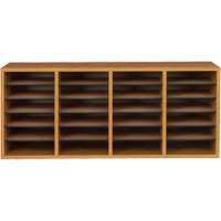 Casier &agrave; compartiments r&eacute;glable pour documentation, Stationnaire, 24 fentes, Bois, 39-1/4" la x 11-3/4" p x 16-1/4" h Groupe Generik