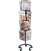 Pr&eacute;sentoirs pivotants pour documentation, Rotatif, 16 fentes, Fil m&eacute;tallique, 15" la x 15" p x 60" h Groupe Generik