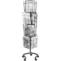 Pr&eacute;sentoirs pivotants pour documentation, Rotatif, 16 fentes, Fil m&eacute;tallique, 15" la x 15" p x 60" h Groupe Generik
