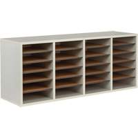 Casier &agrave; compartiments r&eacute;glable pour documentation, Stationnaire, 24 fentes, Bois, 39-1/4" la x 11-3/4" p x 16-1/4" h Groupe Generik