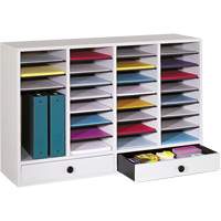 Casier &agrave; compartiments r&eacute;glable pour documentation, Stationnaire, 34 fentes, Bois, 39-1/4" la x 11-3/4" p x 25-1/4" h Groupe Generik