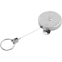 Self Retracting Key Chains, Chrome, 48" Cable, Mounting Bracket Attachment Groupe Generik