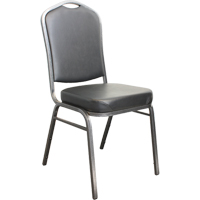 Chaises empilables, Vinyle, Hauteur 37", Capacit&eacute; 275 lb, Noir Groupe Generik
