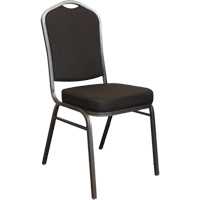 Chaises empilables, Tissu, Hauteur 37", Capacit&eacute; 275 lb, Noir Groupe Generik