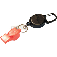Self Retracting ID Badge and Key Reel with Whistle, Zinc Alloy Metal, 24" Cable, Carabiner Attachment Groupe Generik