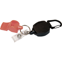 Self Retracting ID Badge and Key Reel with Whistle, Zinc Alloy Metal, 24" Cable, Carabiner Attachment Groupe Generik