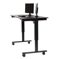 Bureau ajustable pour travail debout, , 45-1/4" h x 29-1/2" p, Noir Groupe Generik