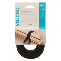 One-Wrap&reg; Fastener Tape, Hook & Loop, 12' x 3/4", Self-Grip, Black Groupe Generik