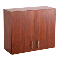 Modular Wall Cabinet, 30" H x 36" W x 15" D, 1 Shelves, Melamine, Mahogany Groupe Generik