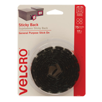 Fastener Coins, Hook & Loop, 5/8" Dia., Adhesive, Black Groupe Generik
