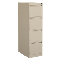 Classeur vertical, Acier, 4 tiroirs, 15-1/7" la x 25" p x 52" h, Beige Groupe Generik