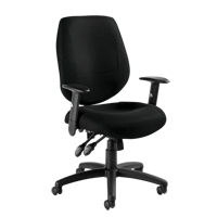 Six 31 Operator Chair, Fabric, Black, 250 lbs. Capacity Groupe Generik