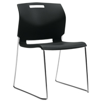 Chaise, Plastique, Hauteur 32-1/2", Capacit&eacute; 300 lb, Noir Groupe Generik