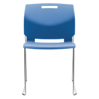 Chair, Plastic, 32-1/2" High, 300 lbs. Capacity, Blue Groupe Generik