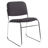 Armless Chair, Fabric, 30" High, 200 lbs. Capacity, Black Groupe Generik
