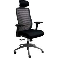 Era Series Adjustable Office Chair with Headrest, Fabric/Mesh, Black, 275 lbs. Capacity Groupe Generik