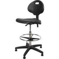 Tabouret robuste et ergonomique, Stationnaire, Ajustable, 39” - 48”, Polyur&eacute;thane Si&egrave;ge, Noir Groupe Generik