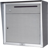 Collection Box, Wall -Mounted, 12-3/4" x 16-3/8", 2 Doors, Aluminum Groupe Generik