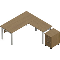 Bureau en "L" avec caisson Newland Groupe Generik
