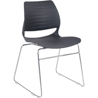 Chaises empilables, Polypropyl&egrave;ne, Hauteur 32", Capacit&eacute; 250 lb, Noir Groupe Generik