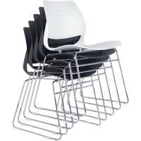Chaises empilables, Polypropyl&egrave;ne, Hauteur 32", Capacit&eacute; 250 lb, Noir Groupe Generik