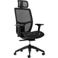 Format+ High-Back Weight-Sensing Synchro-Tilter with Headrest, Mesh, Black, 300 lbs. Capacity Groupe Generik