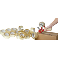 Box Sealing Tape, Hot Melt Adhesive, 1.6 mils, 50 mm (2") x 100 m (328') Groupe Generik