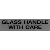 "Glass Handle with Care" Special Handling Labels, 5" L x 2" W, Black on Red Groupe Generik