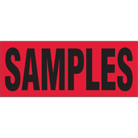 "Samples" Special Handling Labels, 5" L x 2" W, Black on Red Groupe Generik