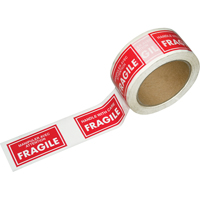 Pre-Printed Message Tapes, 1-7/8" W, White on Red Groupe Generik