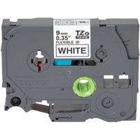 Cartouche de ruban flexible Tze, 9 mm x 26'/8 m, Noir sur blanc Groupe Generik