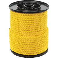 3/8" Yellow Twisted 3-Strand Rope, Polypropylene, 250' Groupe Generik