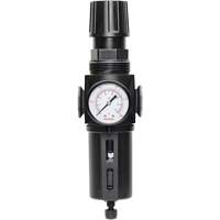 Manual Drain Filter/Regulator with Standard Bowl Modulair 300, 1/4" NPT, 150 PSI, 5.1 fl. oz. Capacity Groupe Generik
