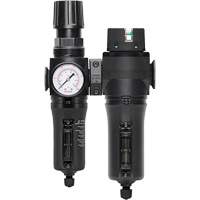 Manual Drain Filter, Regulator & Coalescing Filter with Metal Bowl Modulair 300, 1/4" NPT, 250 PSI, 5.1 fl. oz. Capacity Groupe Generik
