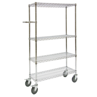 Chariots &agrave; pousser, Chrom&eacute;, 30" x 60" x 14", Capacit&eacute; 800 lb Groupe Generik