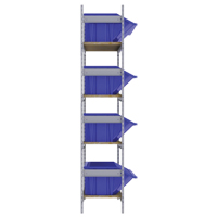 Wide Span Shelving with Jumbo Plastic Bins, Steel, Boltless, 800 lbs. Capacity, 66" W x 72" H x 18" D Groupe Generik