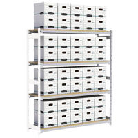 Wide Span Record Storage Shelving, Steel, 4 Shelves, 72" W x 18" D x 84" H, Add-On Kit Groupe Generik
