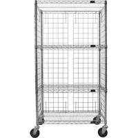 Chariot ferm&eacute; en treillis m&eacute;tallique, Chrom&eacute;, 36" x 69" x 18", Capacit&eacute; 800 lb Groupe Generik