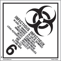 &eacute;tiquettes d'exp&eacute;dition TMD, Classe 6,2, Substances infectieuses, Papier Groupe Generik
