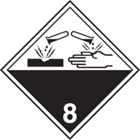 &eacute;tiquettes d'exp&eacute;dition TMD, Classe 8, Corrosifs, Papier Groupe Generik