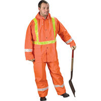 Tornado Traffic Rain Suit, PVC, Small, High Visibility Orange Groupe Generik